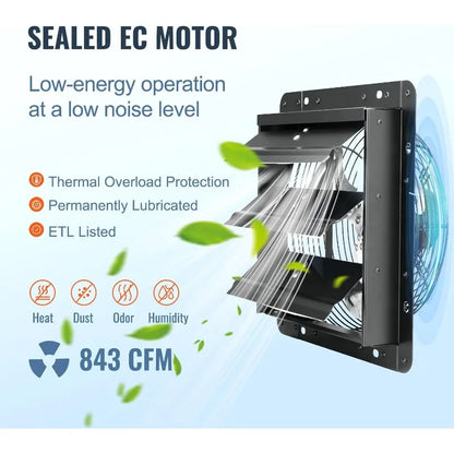 Shutter Exhaust Fan, 10''