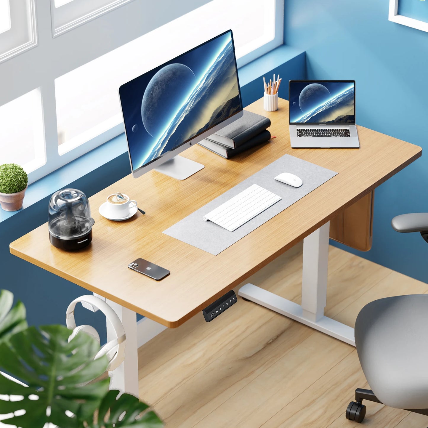 Sit Stand Computer Desk Workstation Ergonomic