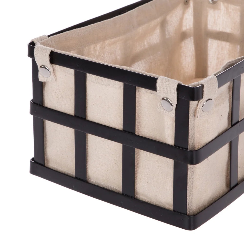 Black Rectangle Metal Storage Basket
