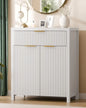 Fluted Storage Cabinet With Drawers