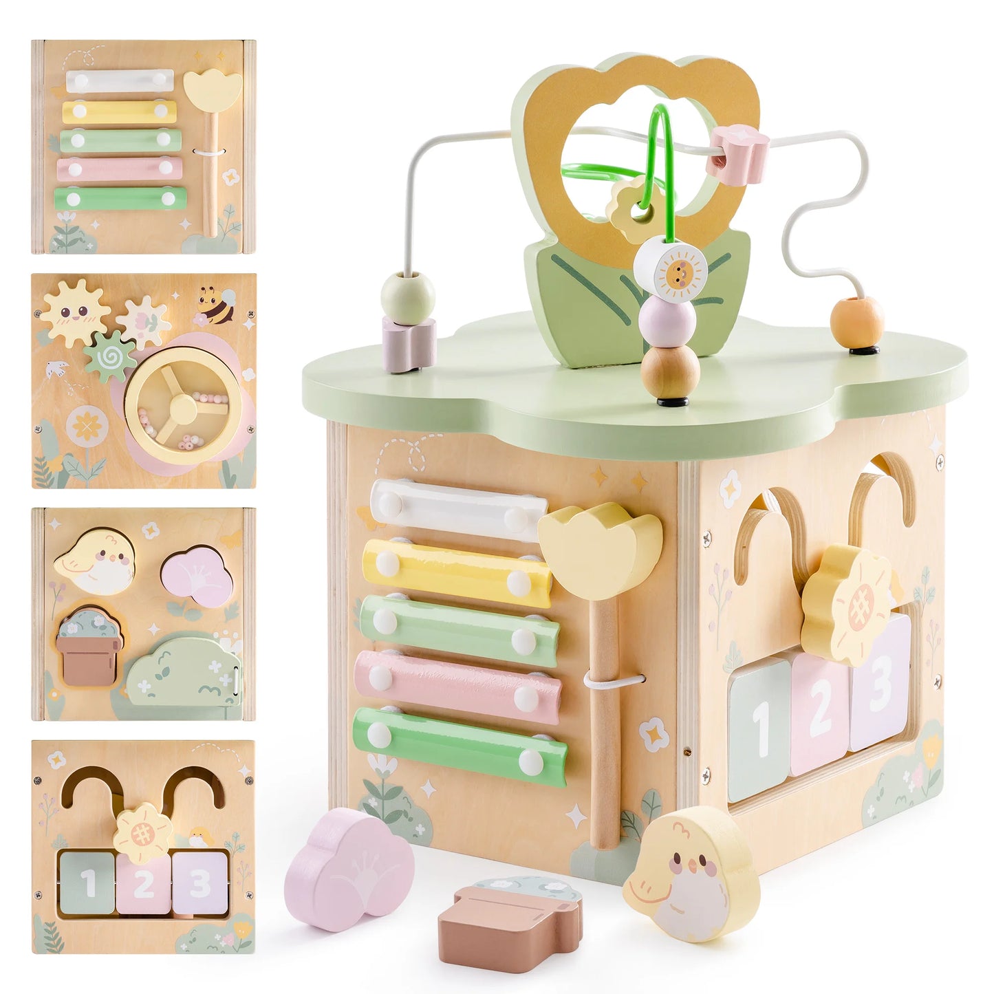 Wooden Montessori Activity Cube