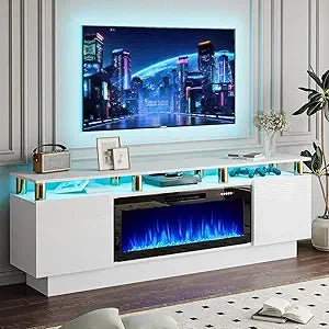 70" Modern Fireplace TV Stand with 36" Electric Fireplace