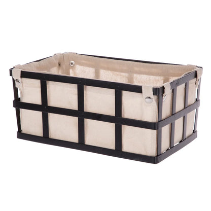 Black Rectangle Metal Storage Basket