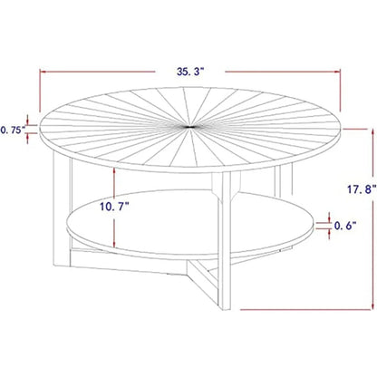 2 Tier Circle Coffee Table with Storage