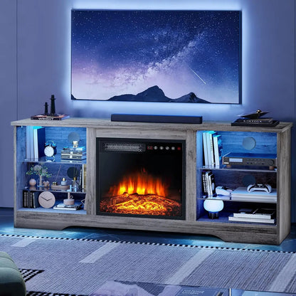 58 Inches Fireplace TV Stand for TVs up to 65 Inches