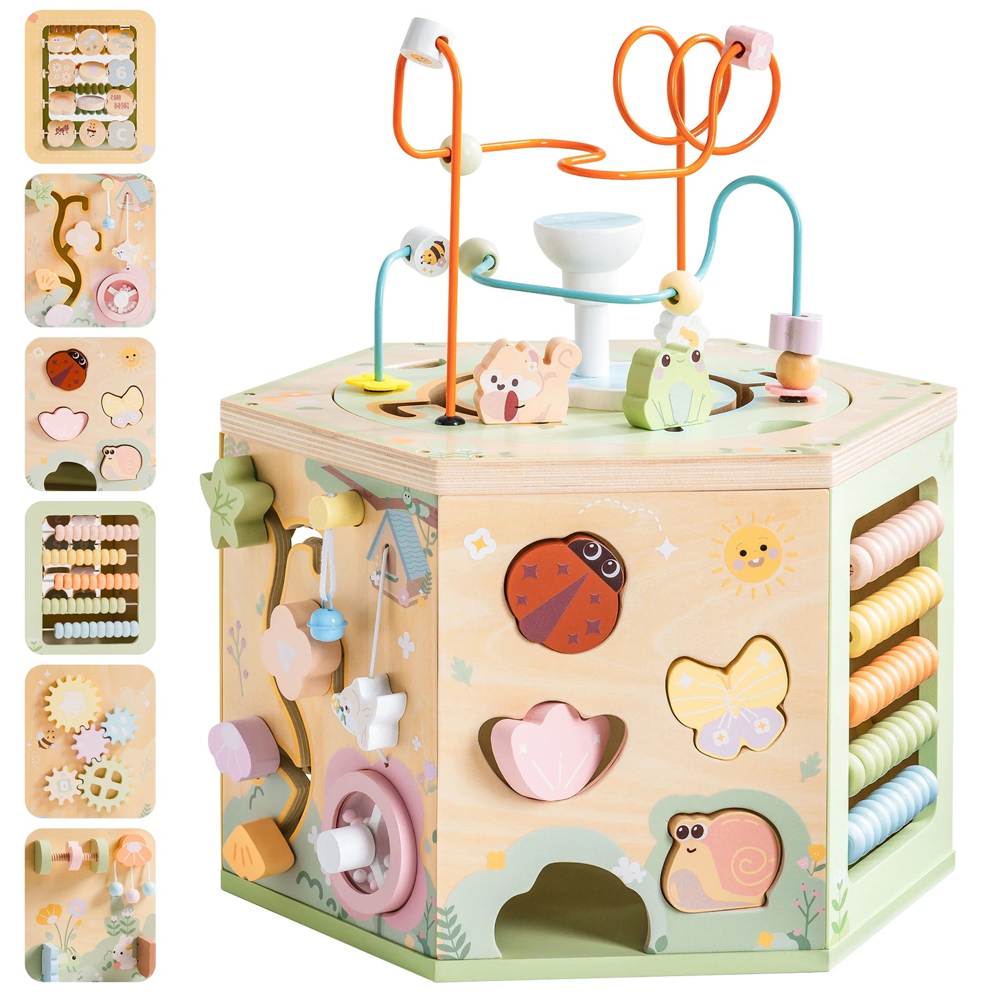 Wooden Montessori Activity Cube