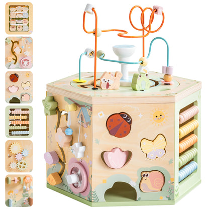 Wooden Montessori Activity Cube