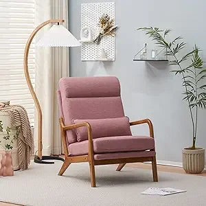 High Back Microfiber Rustic  Accent Chair
