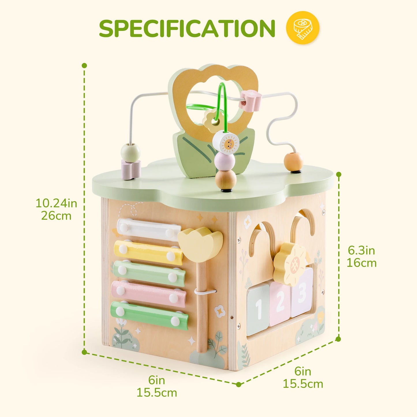 Wooden Montessori Activity Cube