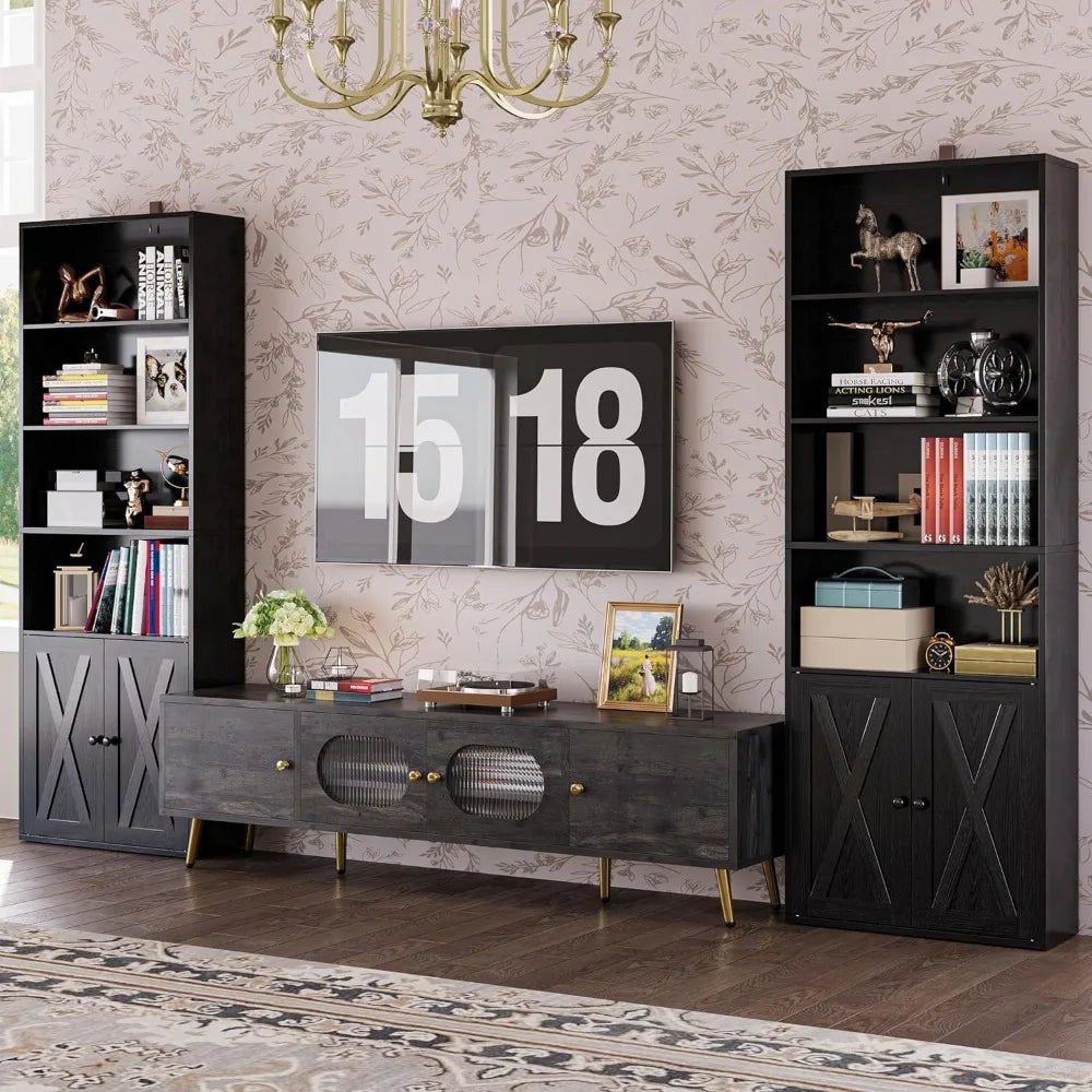 Industrial Bookshelves and Bookcases with Doors