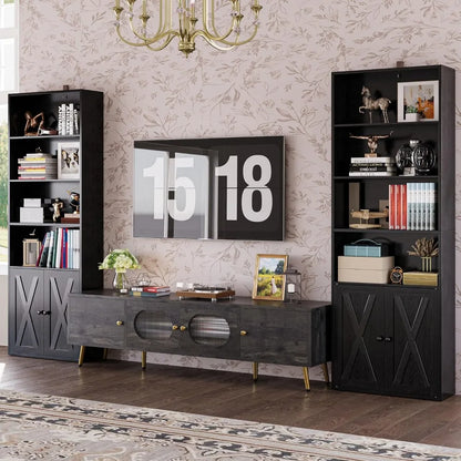 Industrial Bookshelves and Bookcases with Doors