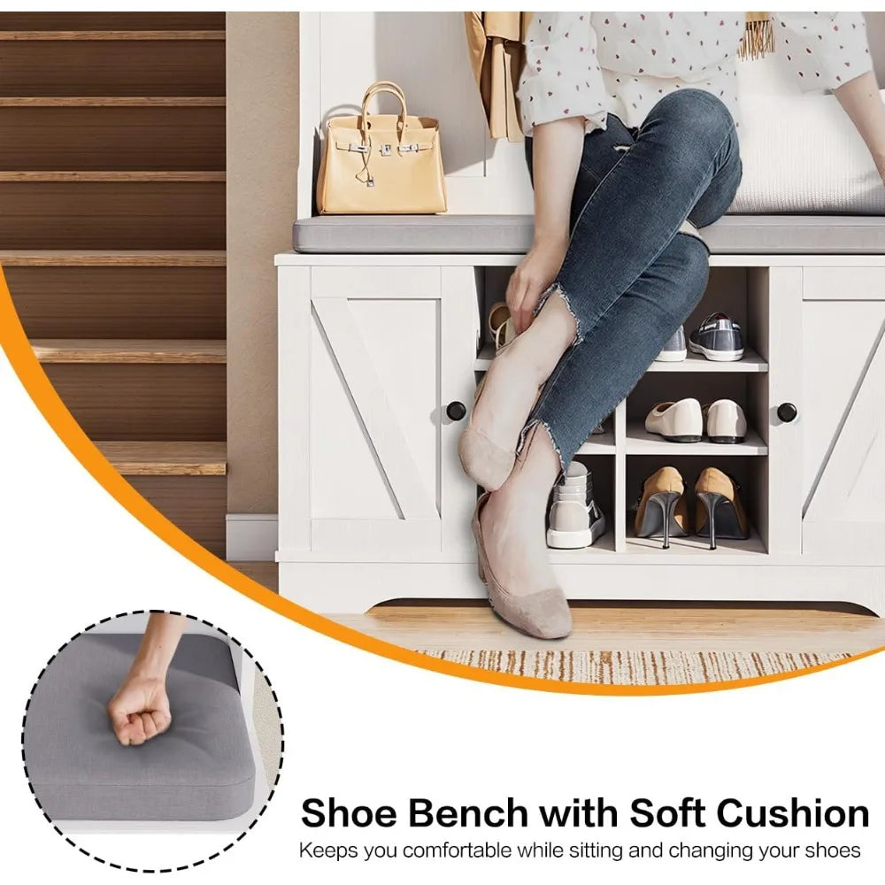 71" Hall Tree With Bench