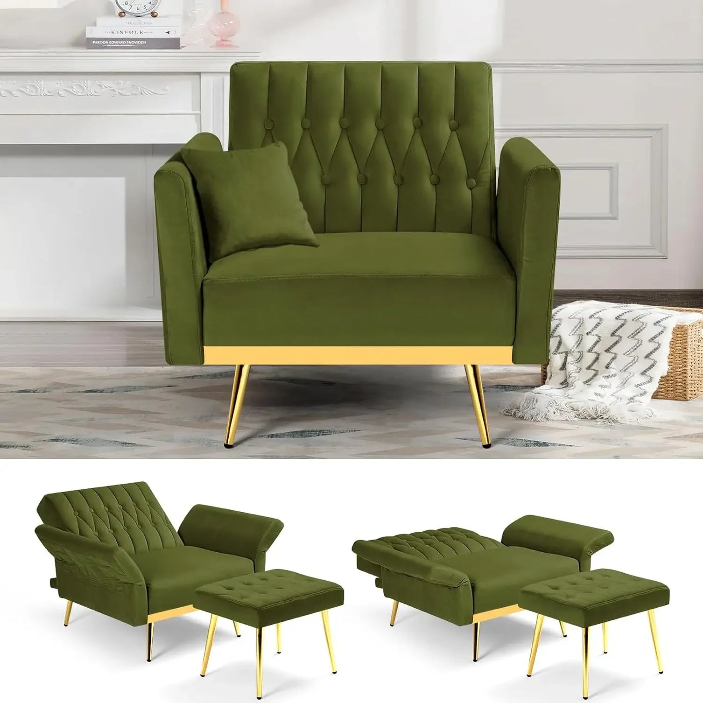 Accent Chair with Adjustable Backrest