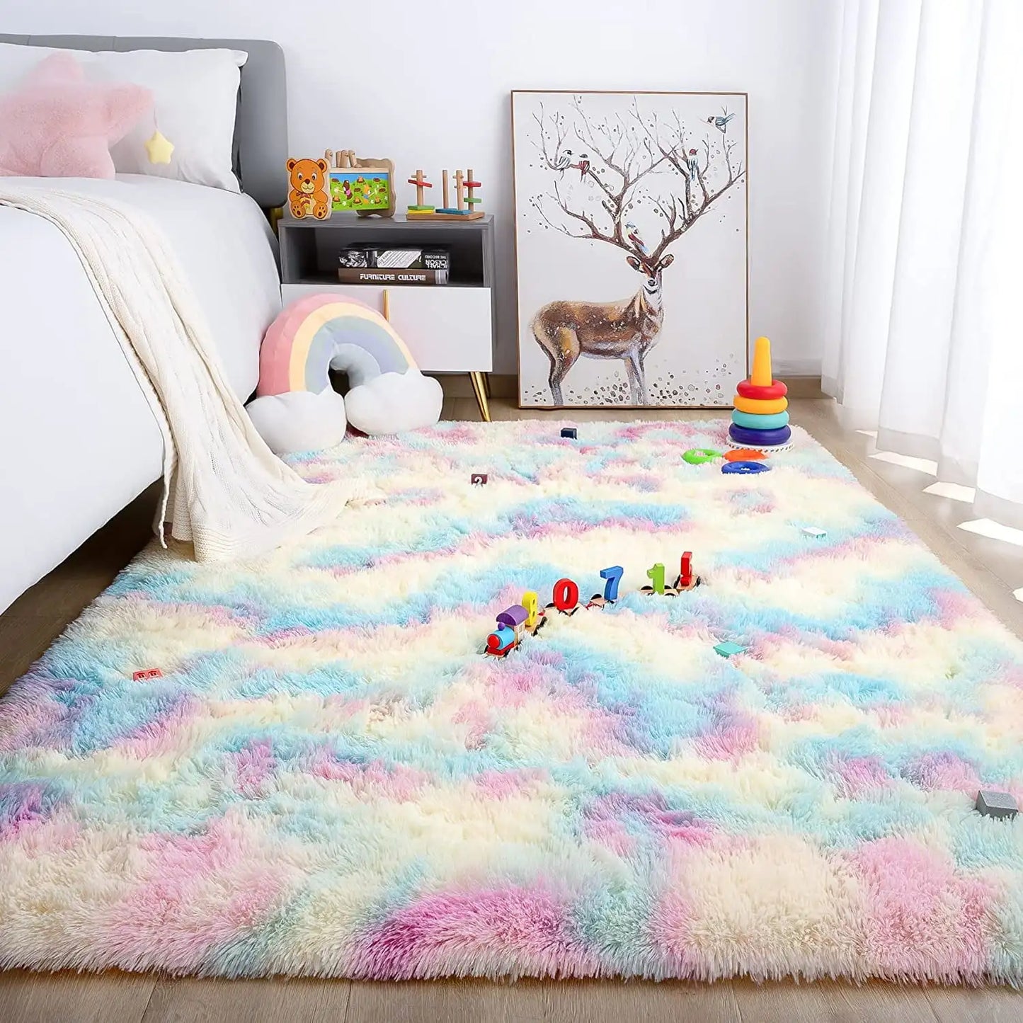Soft Plush Tie Dye Velvet Rugs