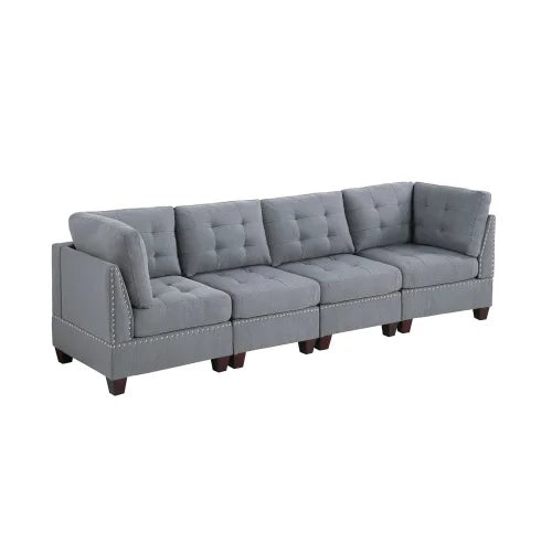 Tufted Armless Chair Grey