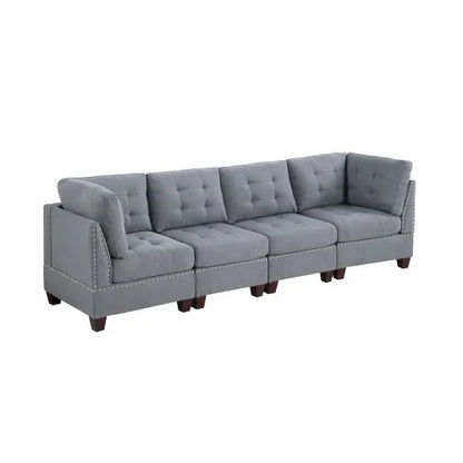 Tufted Armless Chair Grey