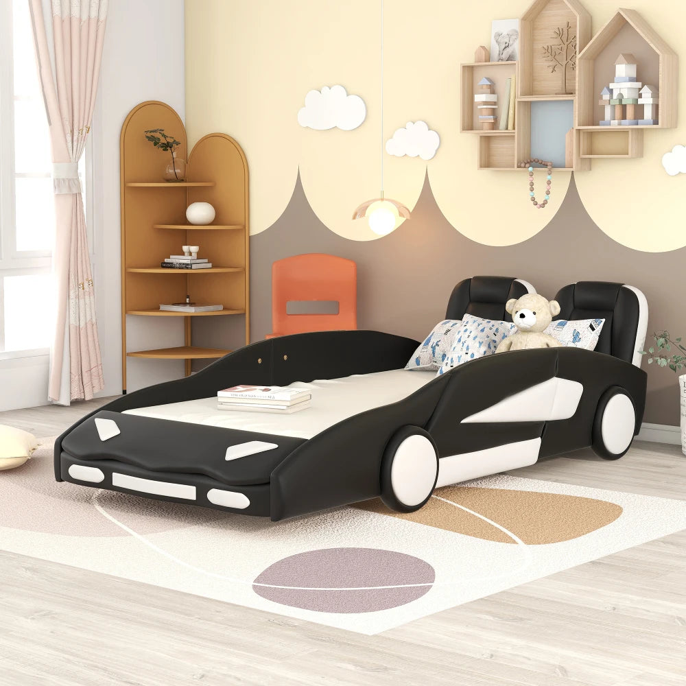 Twin Size Race Car-Bed with Wheels