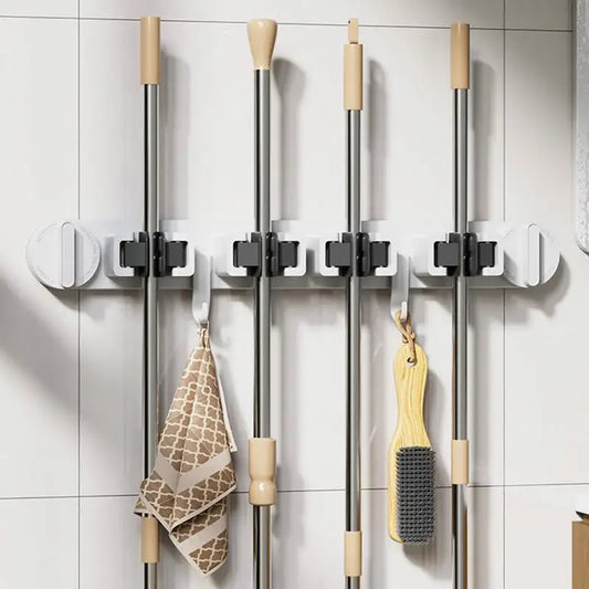 Broom Mop Holder with Hooks