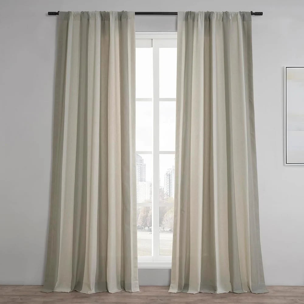 Linen Blend Light Filtering Curtain Panel