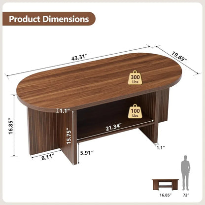 43.3” Coffee Table with Storage