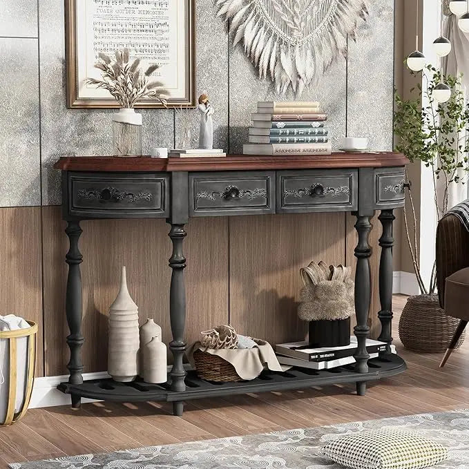 Retro Circular Curved Console Table