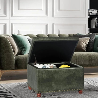 24'' Leather Ottoman with Storage