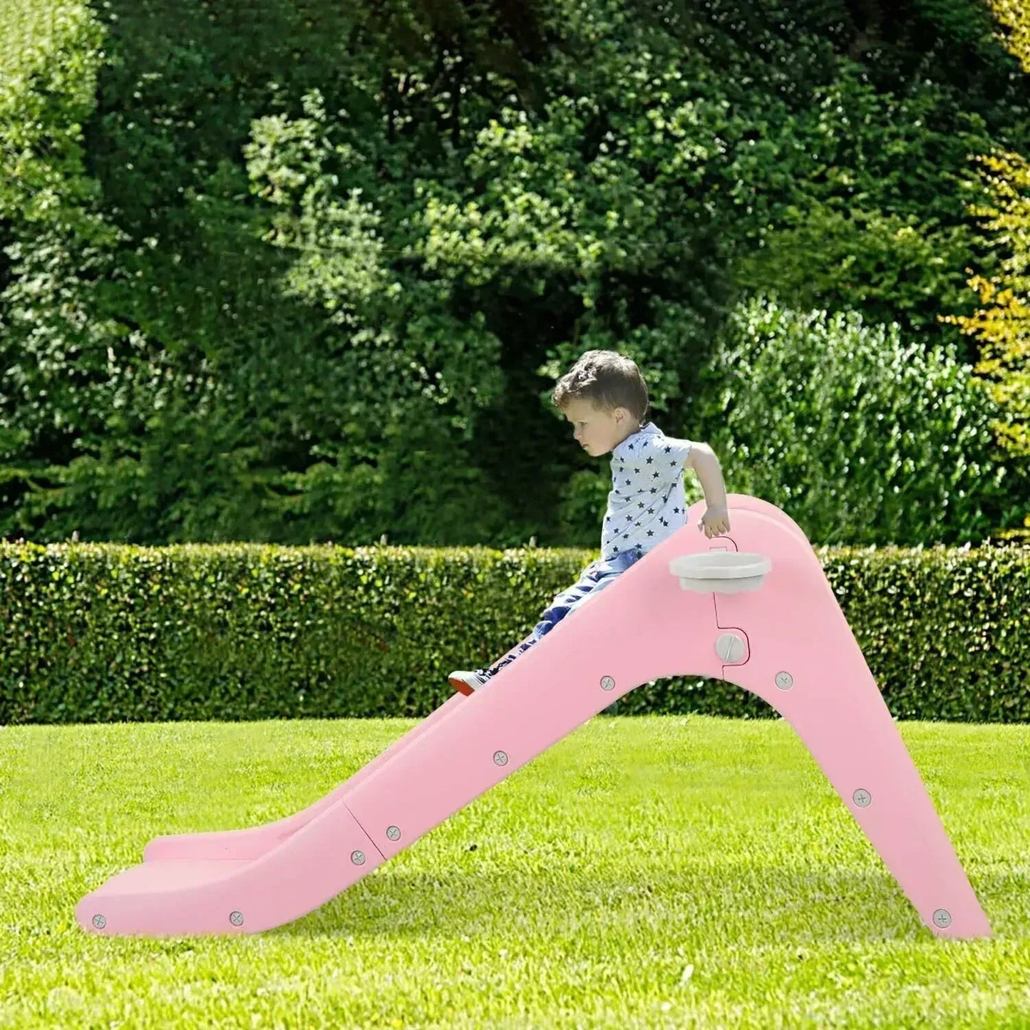 In/Outdoor Children's Slide and Basketball Hoop