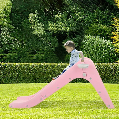 In/Outdoor Children's Slide and Basketball Hoop