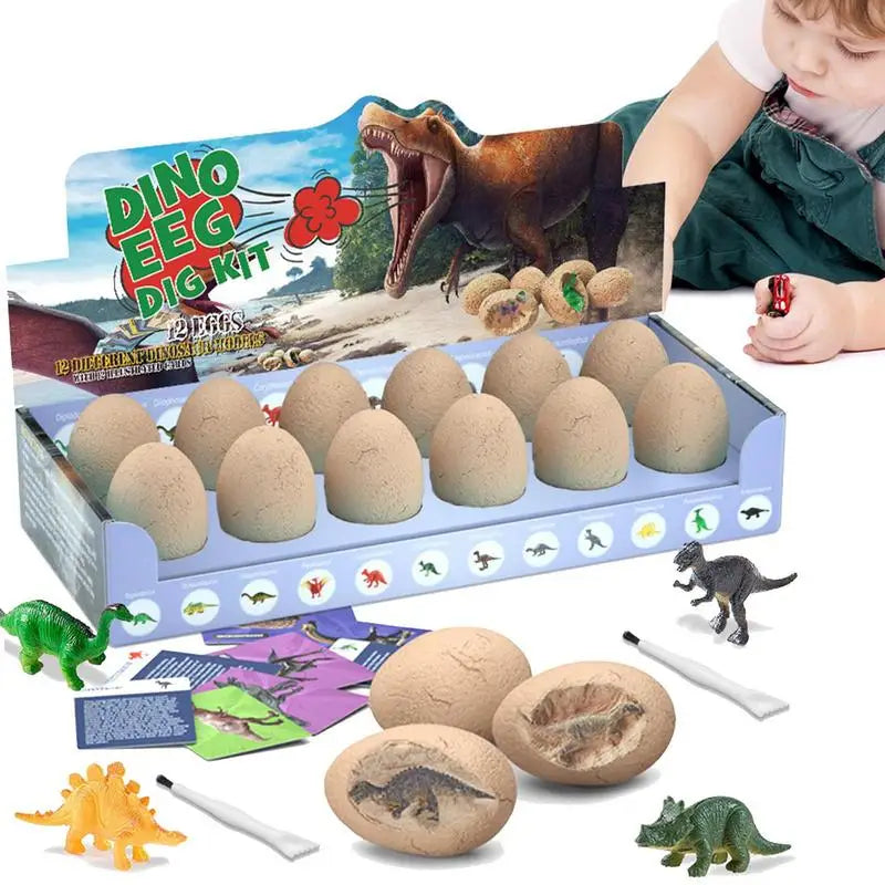 12Pcs Archeological Dig Up Dinosaur Egg