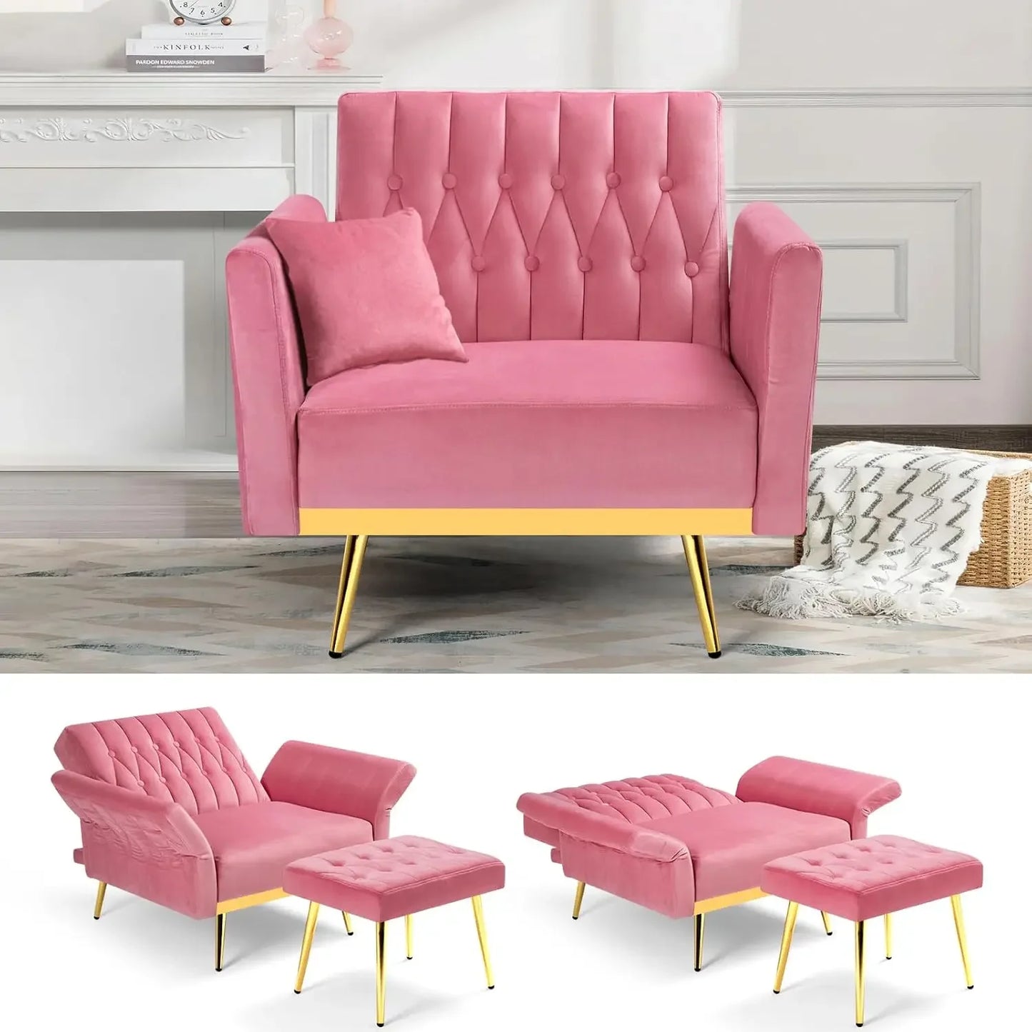 Accent Chair with Adjustable Backrest