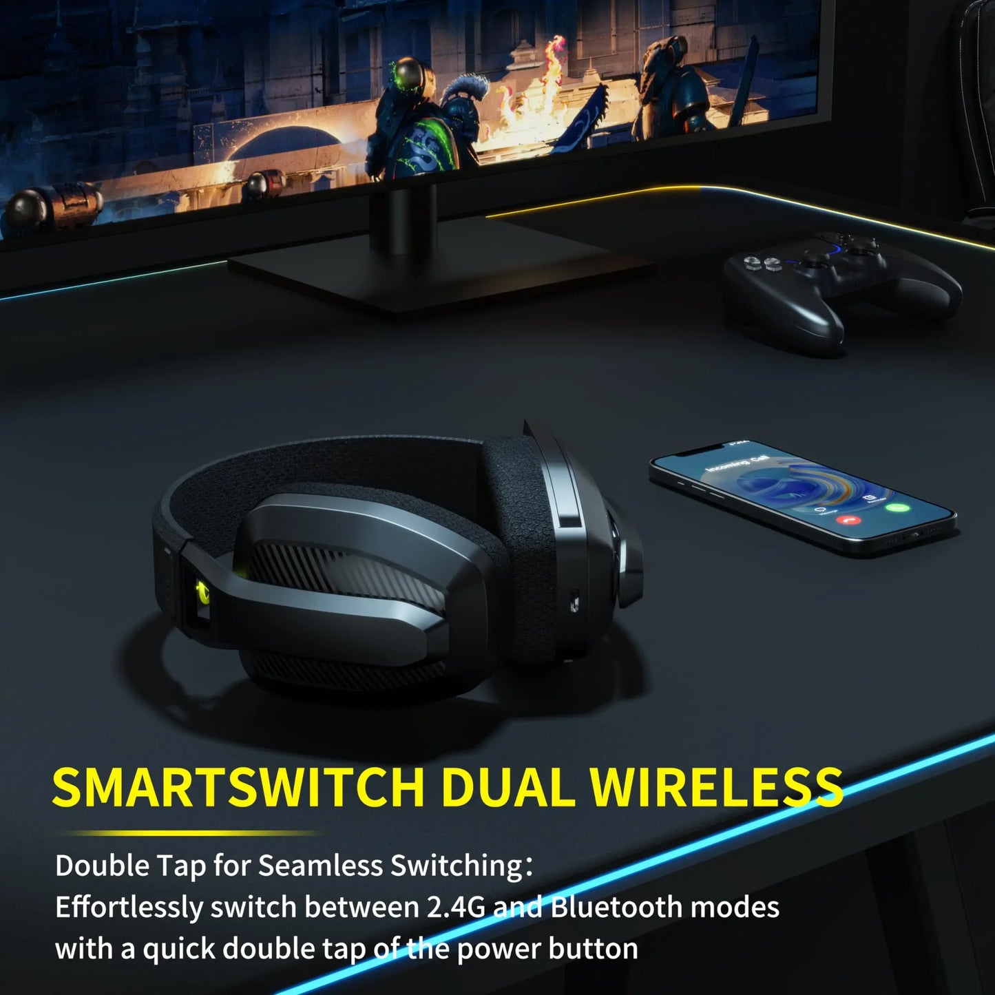 Bluetooth Wireless Gaming Headset with Mic