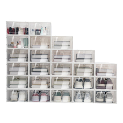 24-Pack Transparent Shoe Box Thickened Foldable Dustproof Shoes Organizer Stackable Shoe Cabinet for Small Spaces Storage
24-Pack Transparent Shoe Box Organizer