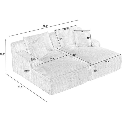 79 Inches Oversized Sectional Double