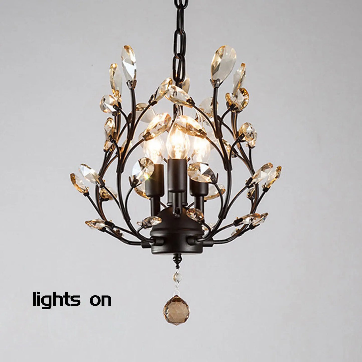 Vintage 3 Light Small Crystal Chandelier