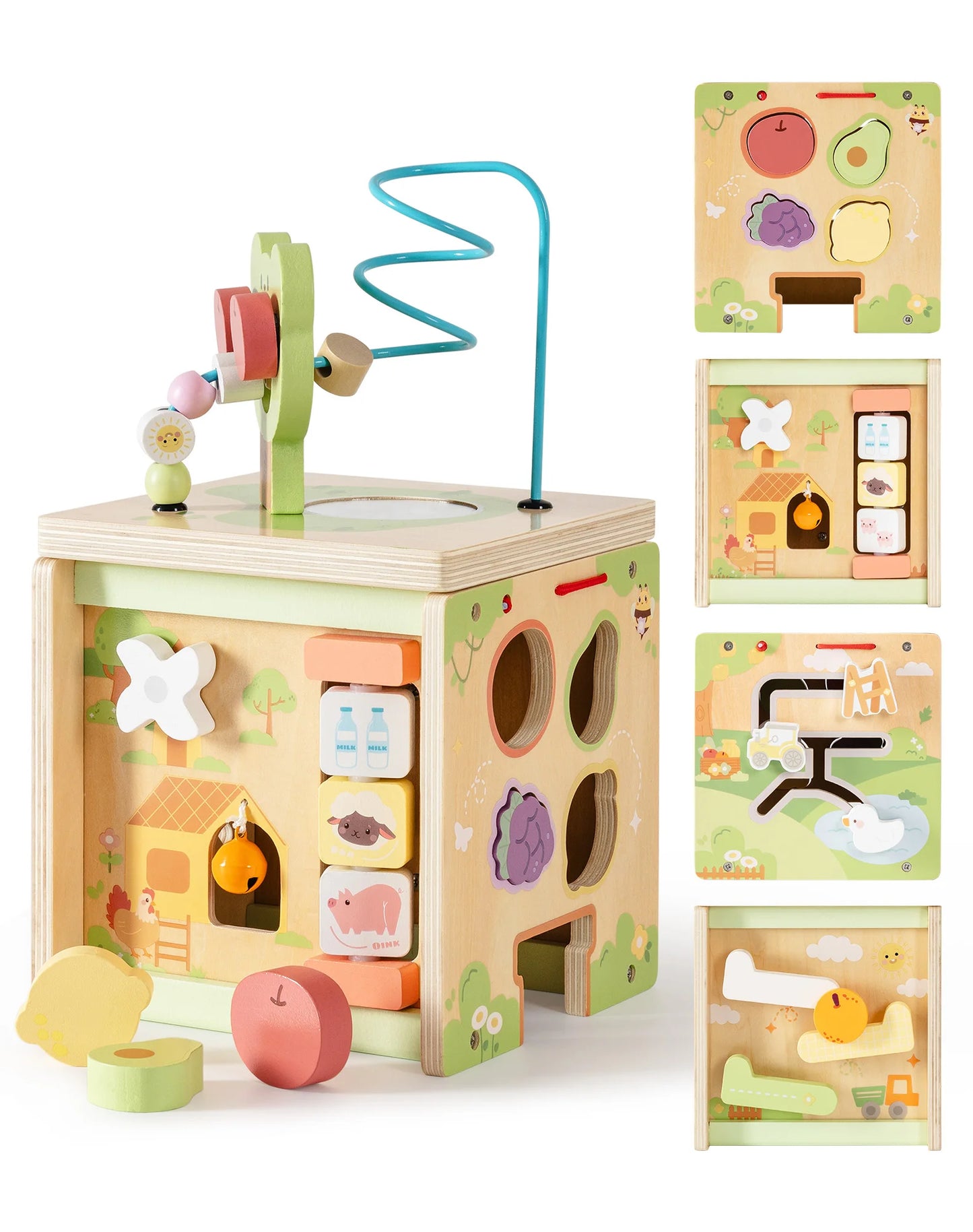 Wooden Montessori Activity Cube