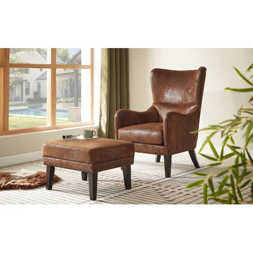 Hi-back Vintage Distressed Lounge Chair