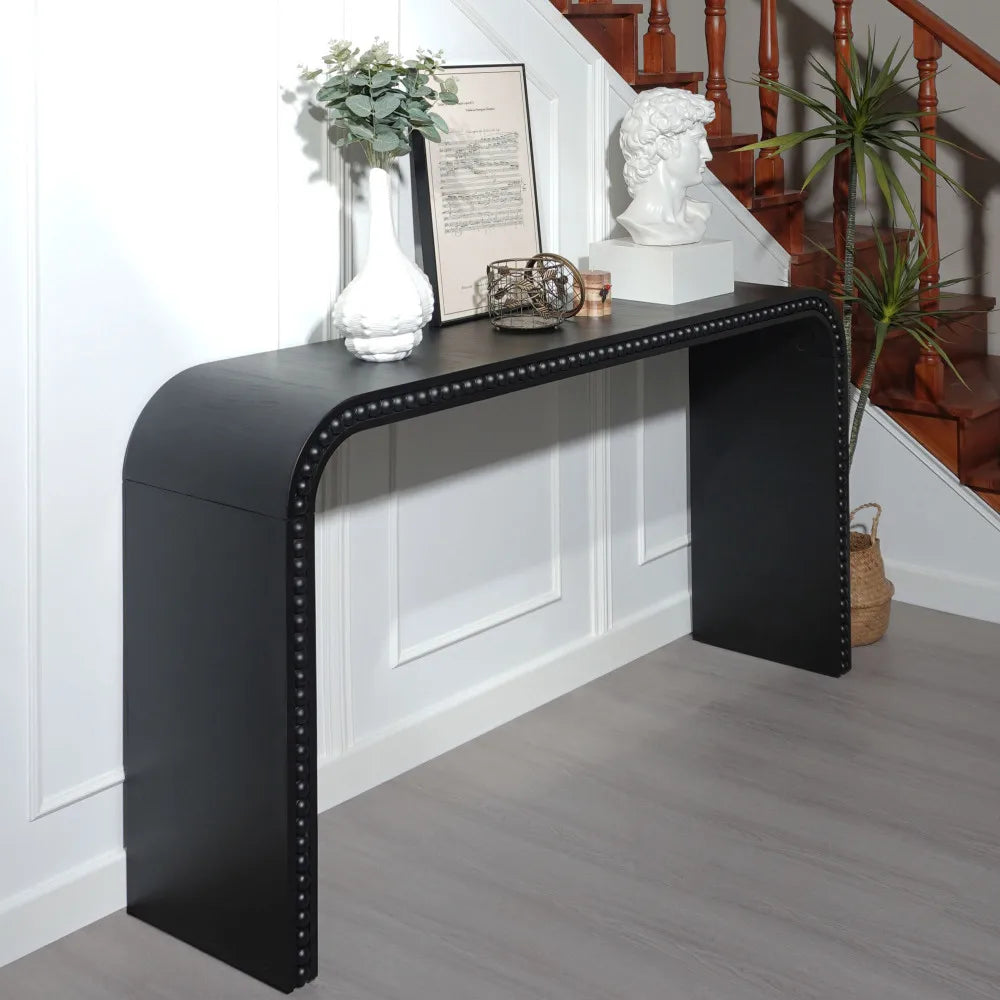 Black wooden game console table