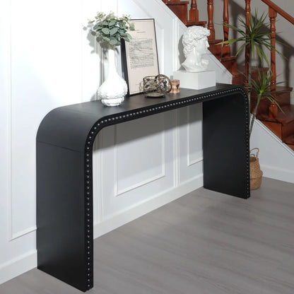 Black wooden game console table