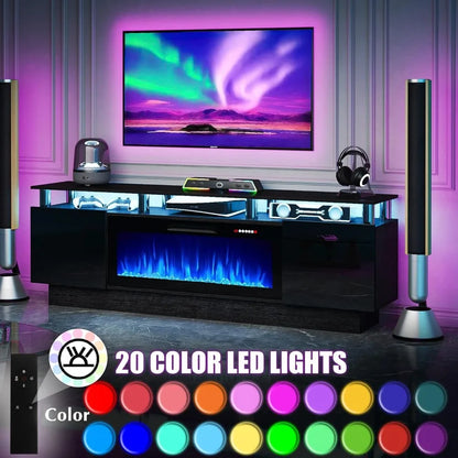 70" Modern Fireplace TV Stand with 36" Electric Fireplace