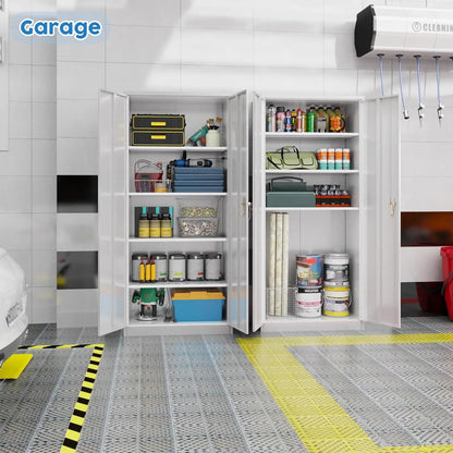 Metal Garage Storage Cabinet, 71” H