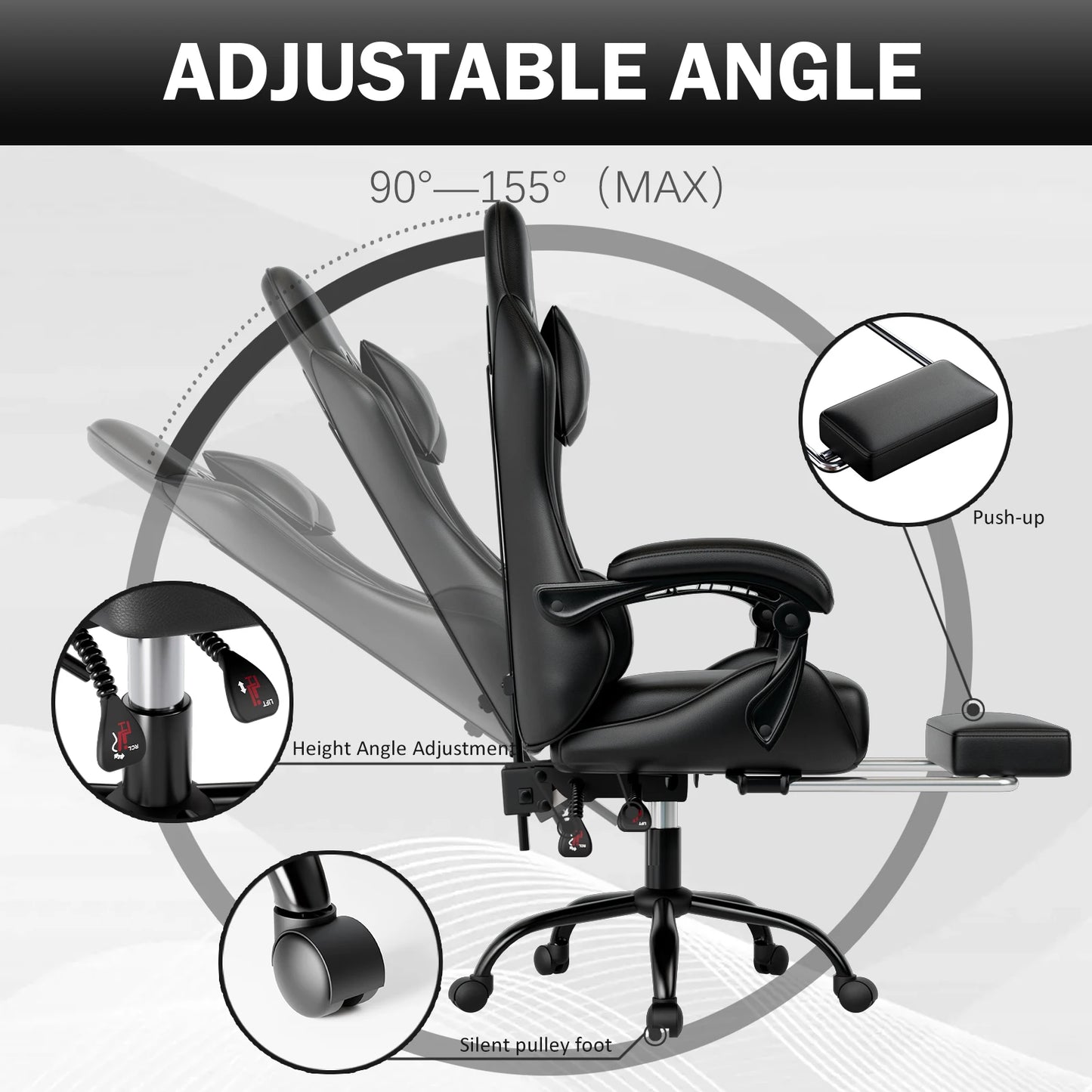 Ergonomic Office Reclining Chair with Footrest