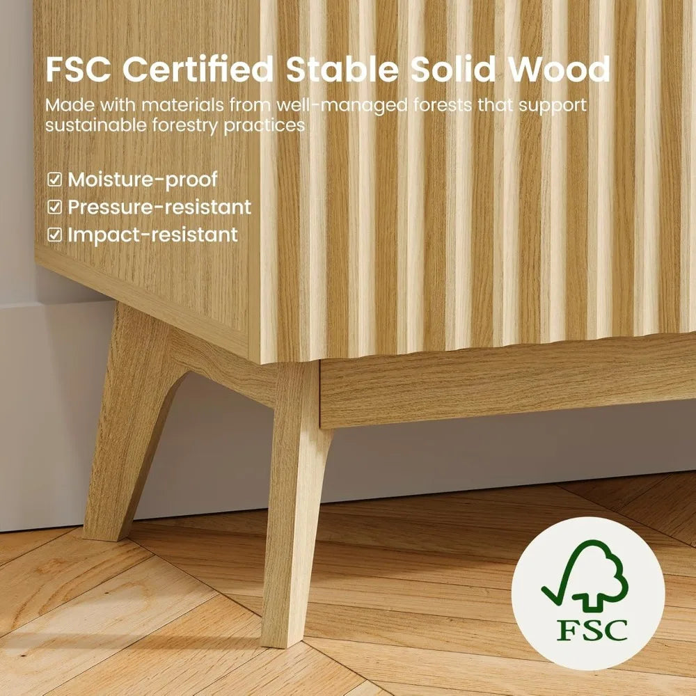 Fluted Buffet Sideboard Oak