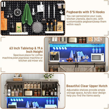 74" Tall 63" Wide Larg Bar Cabinet