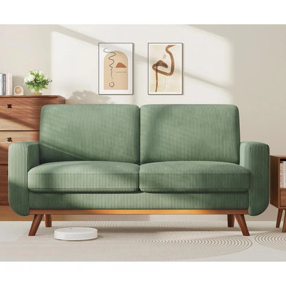 68" Loveseat Sofa - Green, Comfy Corduroy