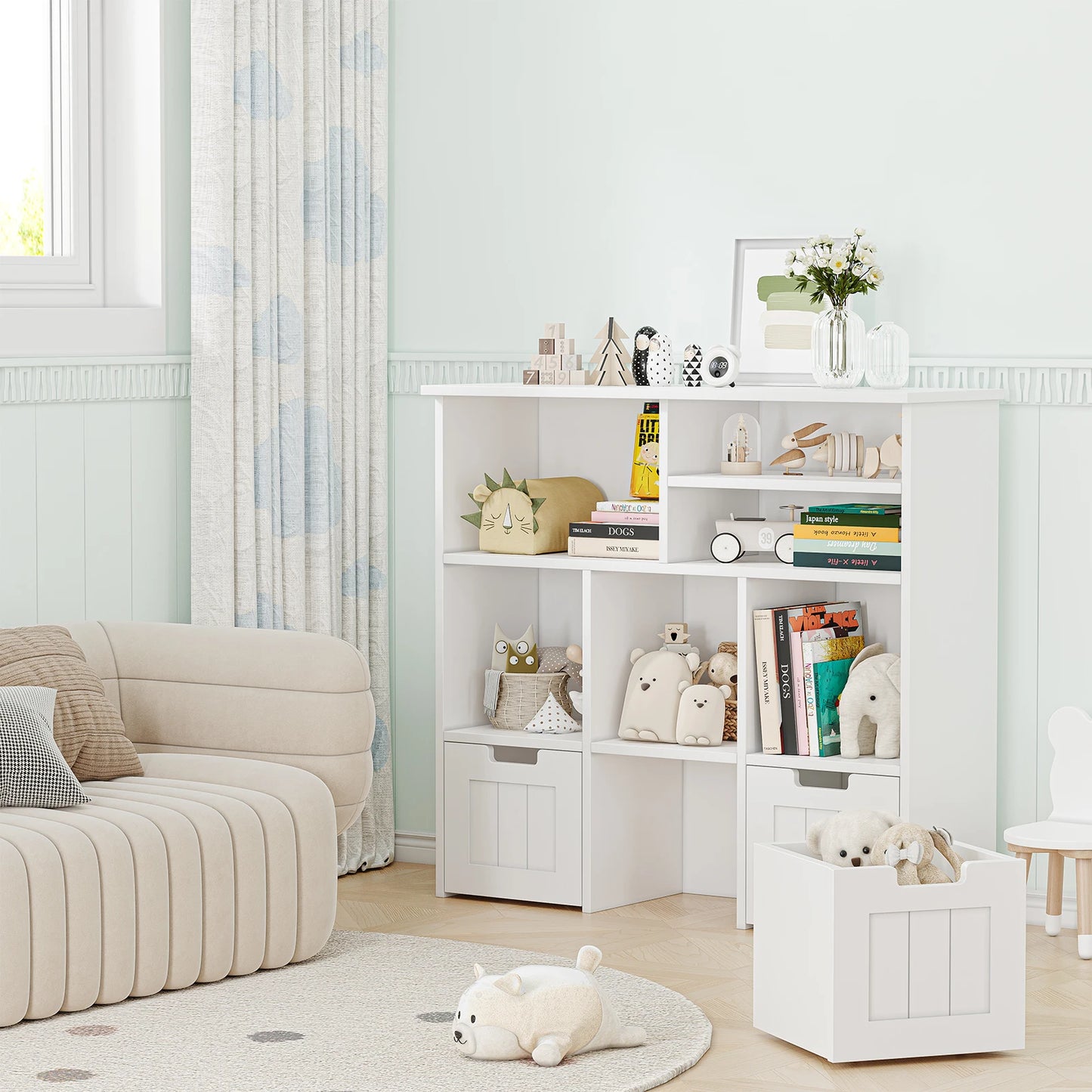 Kids Bookshelf Storage Cabinet