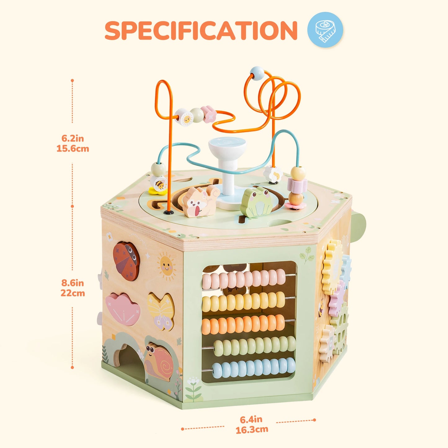 Wooden Montessori Activity Cube