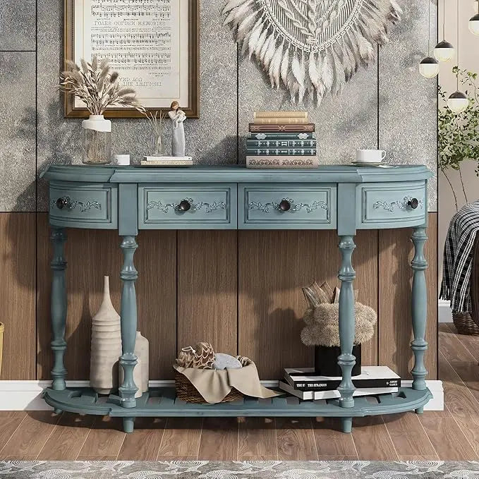 Retro Circular Curved Console Table