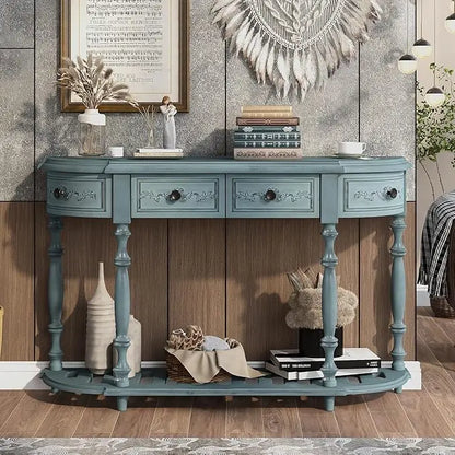 Retro Circular Curved Console Table