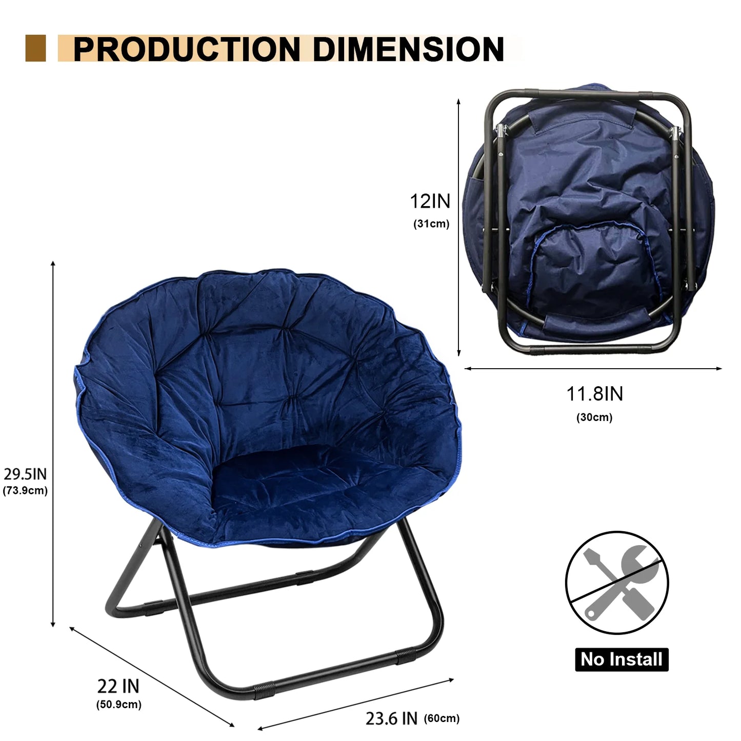 Moon Chair with Metal Frame