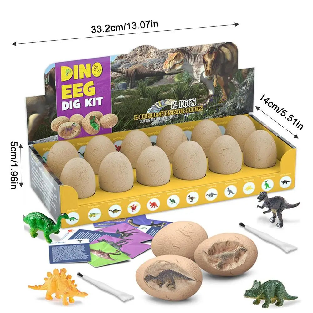 12Pcs Archeological Dig Up Dinosaur Egg